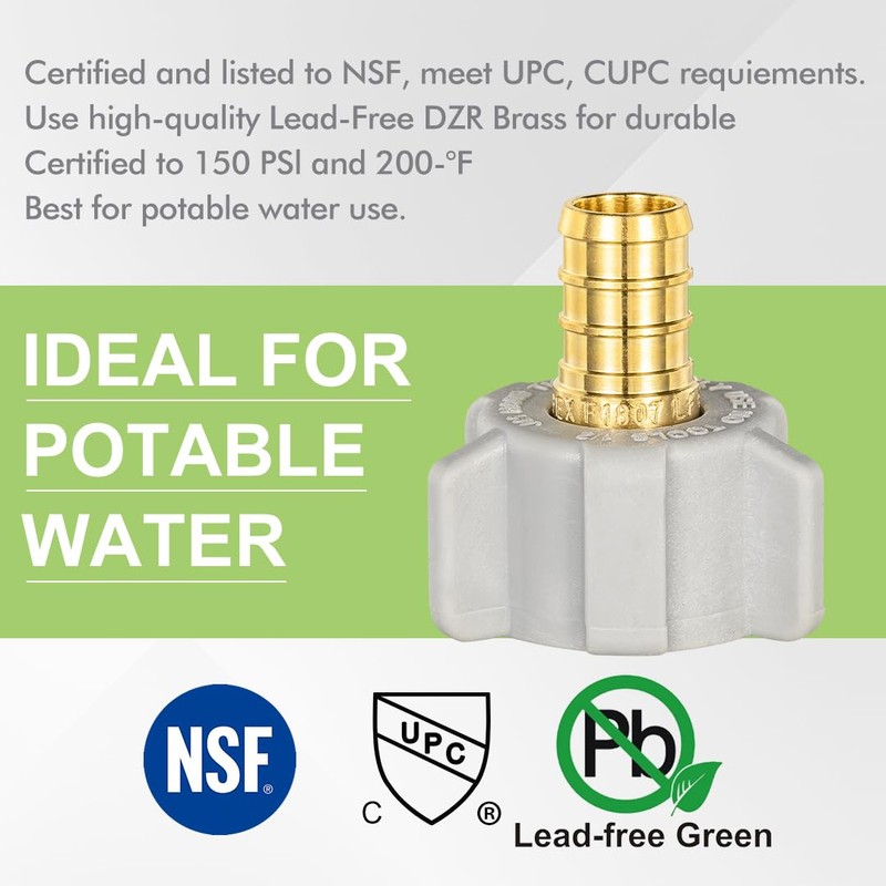 Orianse 10 Pack Female NPT Swivel Adapter, PEX 1/2" x