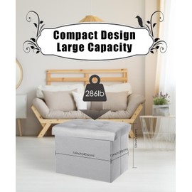 Docvania Ottoman Storage Ottoman Foot Rest Stool Foldable Bench with Storage Student Dormitory Bedroom and Entryway Storage 16 X 12 X 12