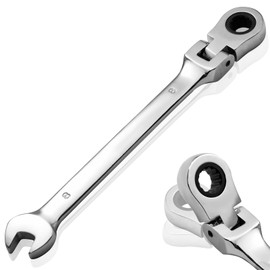 Kyuionty 8 mm Ratchet Wrench Metric, Flex Head Combination Wrench 72-Teeth 12 Point Box End Wrench Spanner, Chrome Vanadium Steel