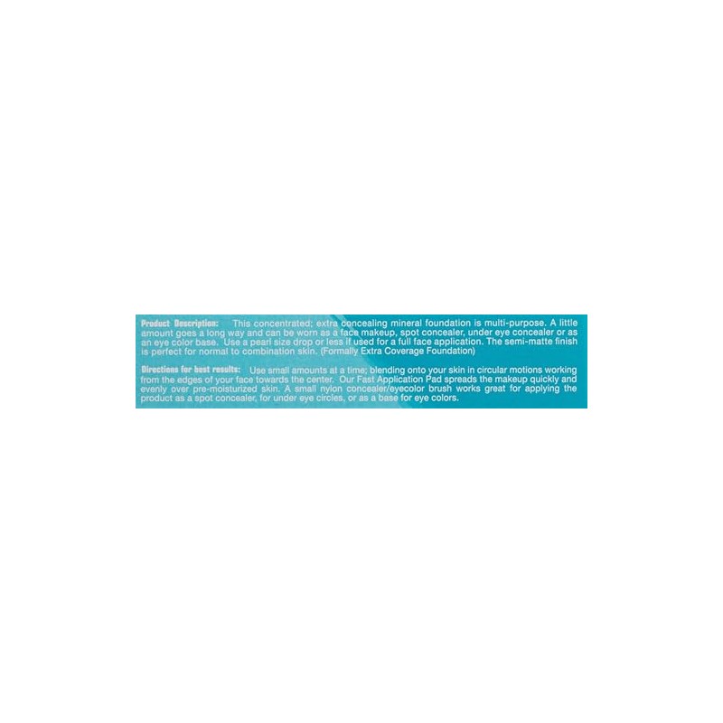 Illuminare Concealing Mineral Foundation Makeup SPf 20 Semi-Matte Finish 15ml