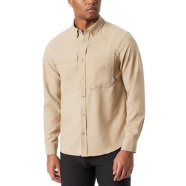 BASS OUTDOOR Men's Heathered Flannel Button Down Shirt with Comfort Stretch Standard, KELP
