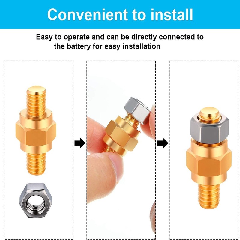 Boao 8-Piece Side Post Battery Terminal Adapter - 3/8 16