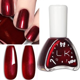 KAHSOSE Pearl Burgundy Gel Polish Fast Drying, Dark Red Sparkle Nail Polish, Blood Red Nail Polish Quick Dry, Deep Red Gel Nail Polish Shimmery, Bright Maroon Gel Polish for Women & Girls, 0.4 Fl Oz