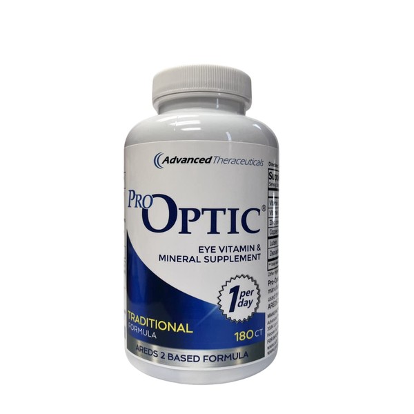 PROOPTIC Traditional Formula (AREDS 2 Based Formula) 180 Capsules - 6 Month Supply - One Capsule Per Day
