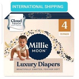 Millie Moon New All Natural Millie Moon Disposable Diapers Cloud Touch Softness Size 4