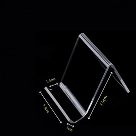 10 Pieces Transparent Acrylic Book Stand for Display - Clear N/C Shape Flat Back Plexiglass Brochure Easel for Books, Notebooks (75*55mm)