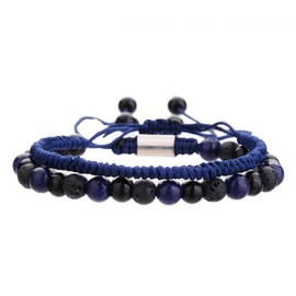 RINTOLER Adjustable 𝗚𝗶𝗳𝘁𝘀 𝗳𝗼𝗿 𝗠𝗲𝗻 To My Man Bracelet - 8mm Crown King Charm Bracelet for Men Women Black Matte Onyx Stone Beads, 7.5" (B)