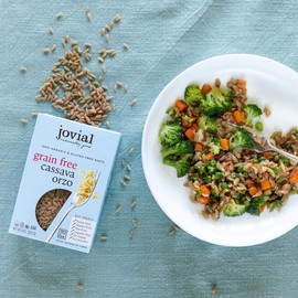 Jovial Grain-Free Cassava Orzo | Cassava Pasta | Paleo Pasta | Grain-Free | Certified Gluten-Free | 100% Organic Pasta | USDA Certified Organic | Non-GMO | High-Fiber | 8 oz (6 pack)