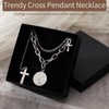 AITAOTAO Cross Pendant Necklace for Women - Round Female Image