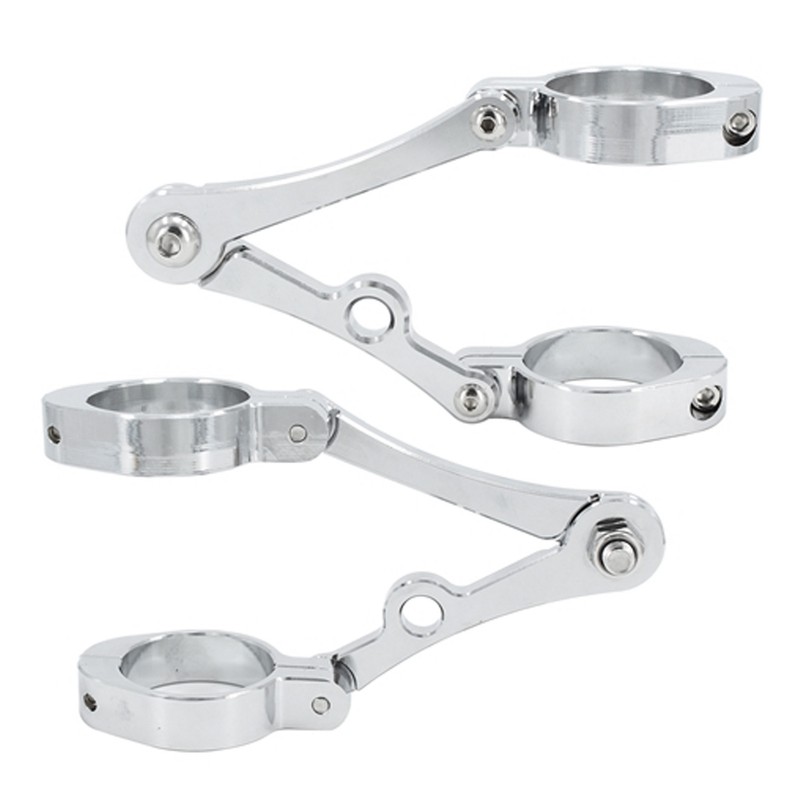 Motorcycle Headlight Mounting Bracket 39 to 41mm Bright Silver Surface
