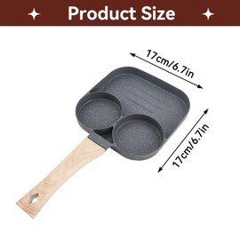 Nonstick Egg Frying Pan, Nonstick Easy Clean Egg Cooker Omelet Pan Divided Pan Pancake Pan Sectional Frying Pan For Breakfast Pan 3 Section Fried Egg Pan for Stove Tops