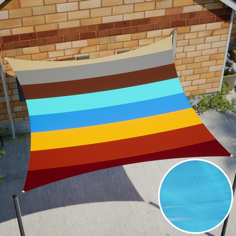Royal Shade 6' x 8' Rainbow Rectangle Waterproof Sun Shade