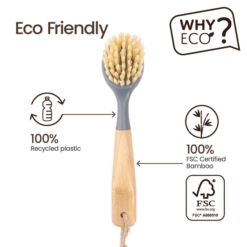 White Magic Eco Basics Cast Iron Brush – Ergonomic Bamboo