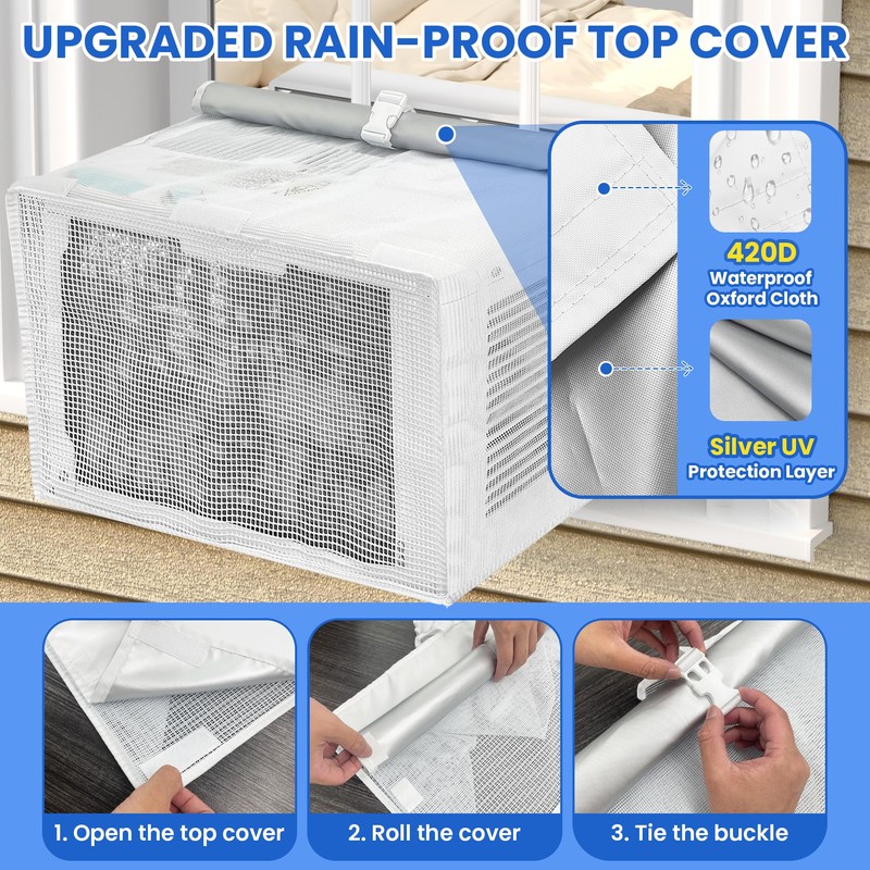 TAKTOPEAK U-shaped Window AC Cover: PVC Mesh for U Shape