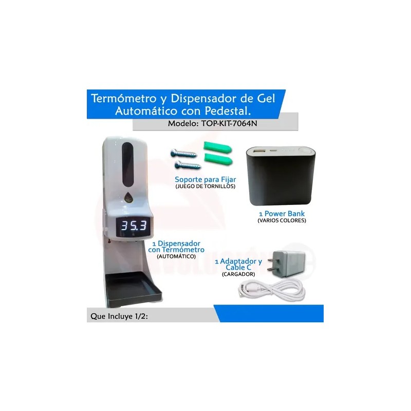 Kit Dispensador Gel Y Termómetro K9 Pro + Pedestal +