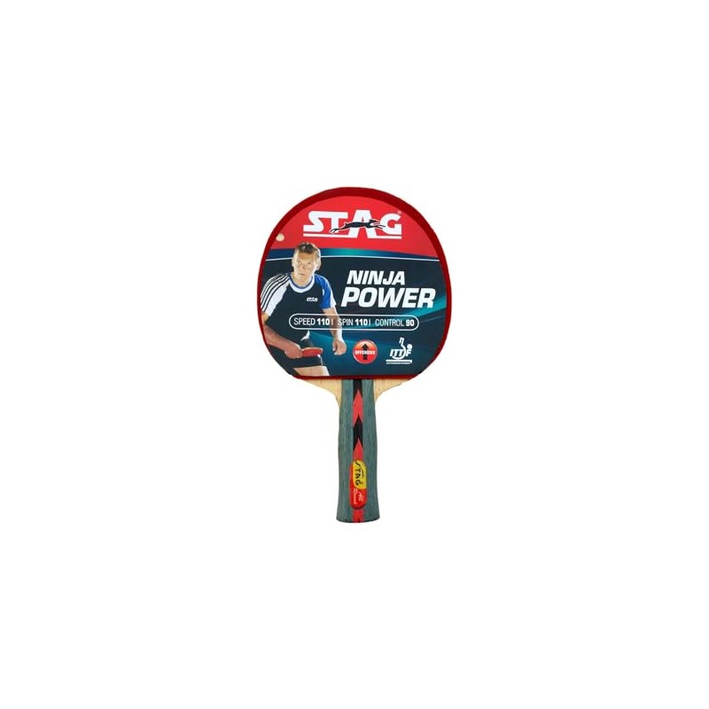 Stag Ninja Power Table Tennis Racquet(Multi- Color, 180 Grams, Advanced)