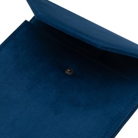 COWFEX Velvet Necklace Jewelry Travel Folder Storage Display Case (Dark Blue)
