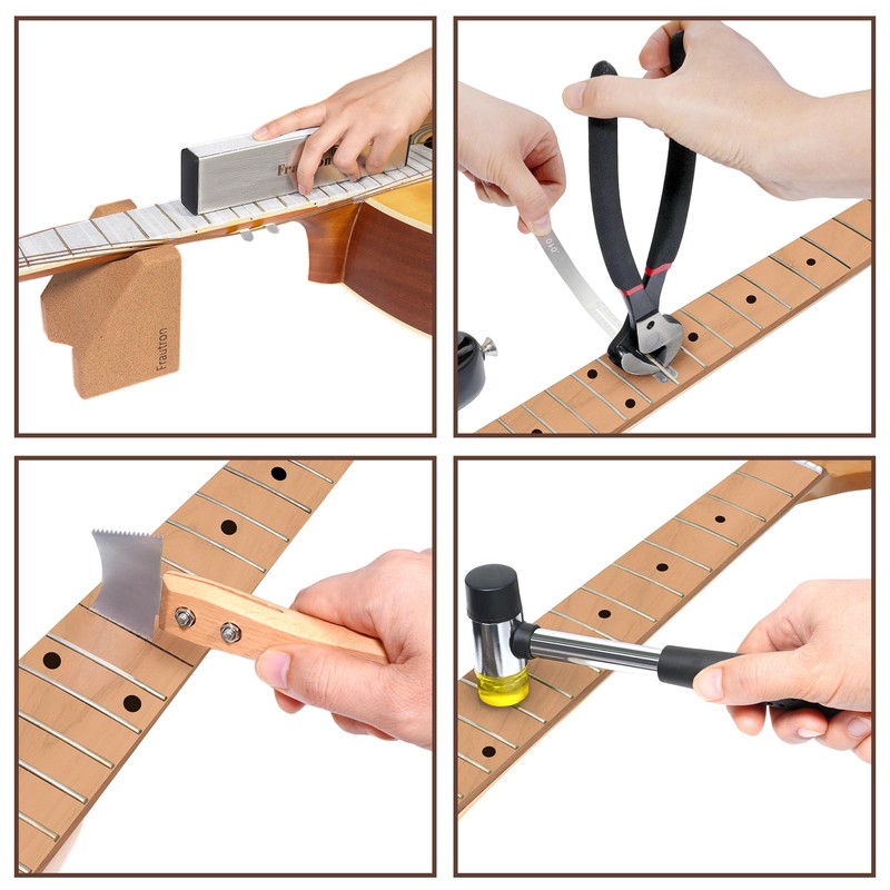 Guitar Luthier Fret Repairing Maintenance Setup Tool Kit with Guitar