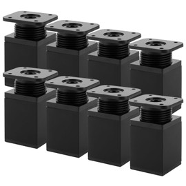AKOLAFE Pack of 8 Furniture Feet, Adjustable 6 cm High Furniture Feet, Black Metal Furniture Feet, Height Adjuster, Heavy Duty 30 kg Feet for Furniture, Cabinet Feet with Screws for Sofa, Desk, TV