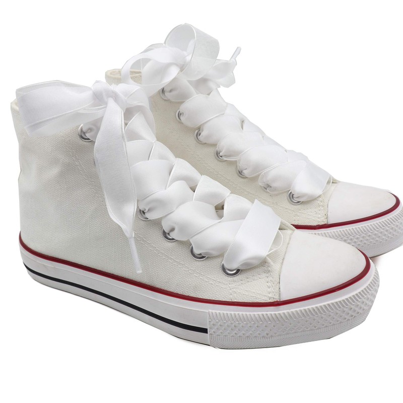Teeoff Satin Ribbon Shoelaces Double Layer Flat Shoe Laces for