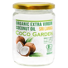 COCO GARDEN 100% Organic Coconut Oil, 16.9 fl oz (500 ml), Extra Virgin, Cold Pressed Formulation, No Additives, No Coloring, Unbleached (16.9 fl oz (500 ml) x 1, Coconut Oil)