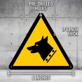 Guard Dog In Use Warning Sign - 8 Inch Triangle PVC Sign - Premium PVC Sign For Workplace Warehouse Jobsite OSHA Regulation - Weather Proof Fade Resistant - Made In USA - PVC0275