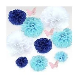 pe-pa-hurawa-ponpon 4 Sizes Set of 9 Design Carded (Blue Series) par030
