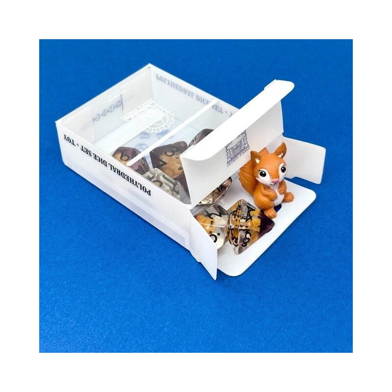Sage's Baby Squirrel Familiar Resin Polyhedral Dice Set & Figurine