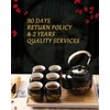 Dujust Japanese Tea Set, Black Porcelain Tea Set with 1