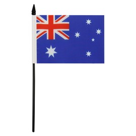 Australia Table Flag 4'' x 6'' - Australian Desk Flag 15 x 10 cm - Black plastic stick and base - Drapeau Australie AZ FLAG