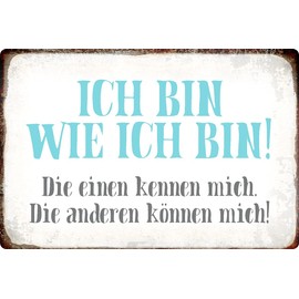 Metal Sign 20 x 30 cm "Ich bin wie ich bin