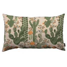 TKS MITLAN Summer Succulent Cactus Pillow Covers 12x20 Inch Retro Mexican Orange Flowers Exotic Tropical Plants Decorative Throw Pillow Covers Cushion Case for Home Sofa Couch Decoration
