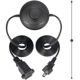 Hohnnyreet Foot Switch 5.9FT Extension Cord with On/Off Switch, AWG18 125V Two-Wire Extension Cord Polarized Plug Outlet, for Floor Lamp, Table Lamp, Christmas Tree Appliance.