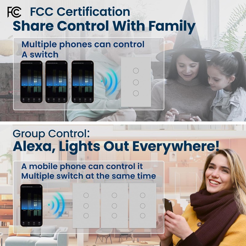 LOUYSGEN Smart Switch for Light 3 Way Need Neutral Wire,FCC