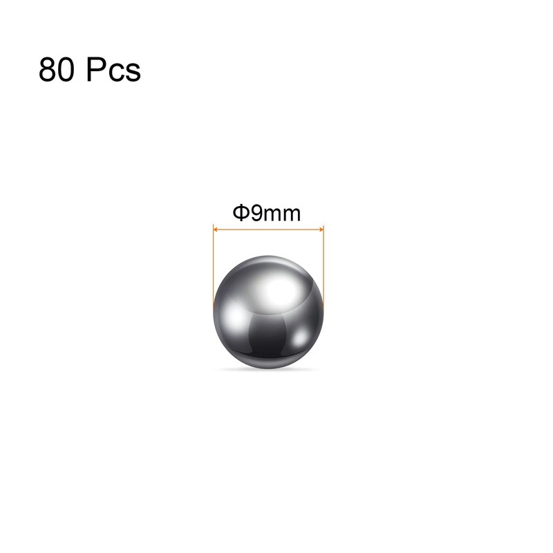 sourcing map 80pcs Precision Balls 9mm Diameter G10 Chrome Steel