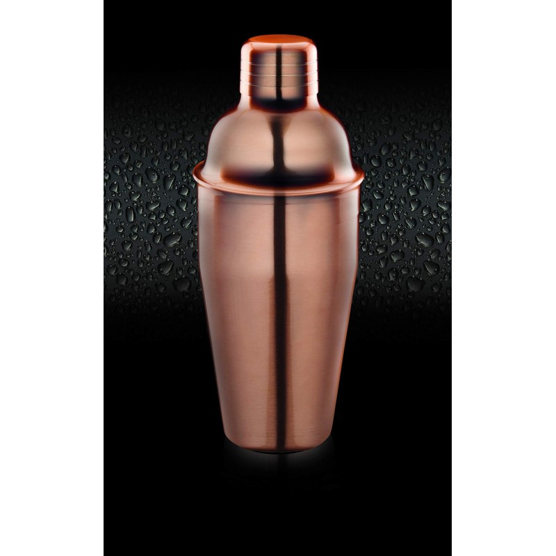 BarCraft Copper Effect Cocktail Shaker with Strainer in Gift Box,