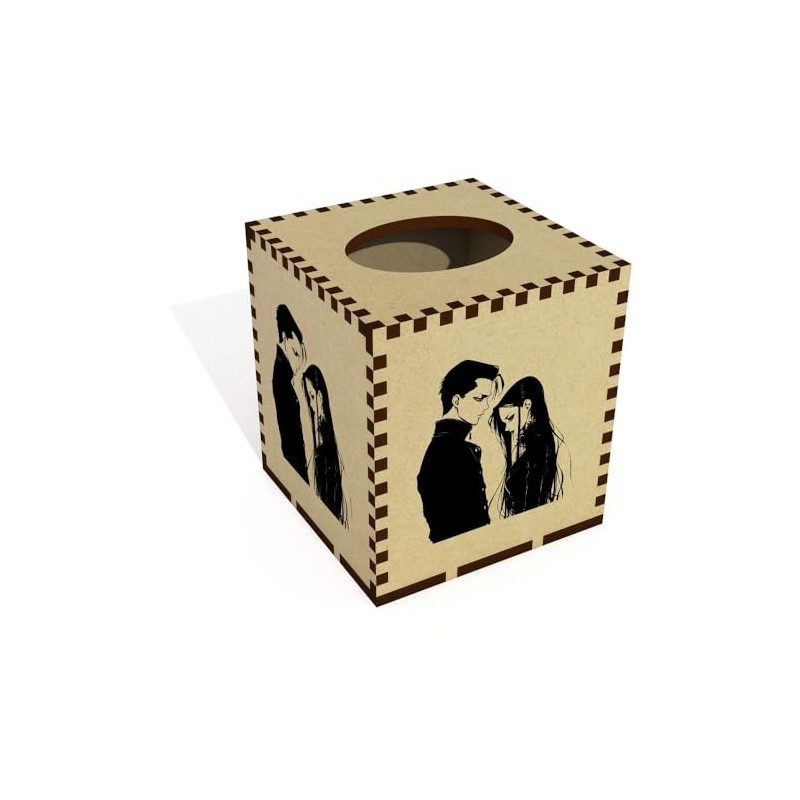 Square 'Goth Couple' Wooden Tissue Box Cover (TB00061620)
