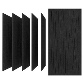 UMIACOUSTICS 6 PCS Sound Proof Panels,47.2 x 23.6 Inches Sound Absorbing Panels,Decorative Acoustic Panels in Art Curve Shaped Black Color