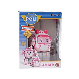 Silverlit ROBOCAR Poli 54210 Amber by Transformable Figure, Robot or Car, 10 cm, Pink, from 3 Years