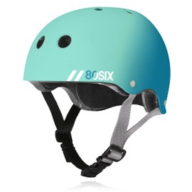 80Six Dual Certified Kids Bike, Skate, and Scooter Helmet, Surf Green Teal Fade, Medium/Large - Ages 14+