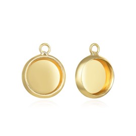 Adabele - Juego de 50 bandejas para marco de copa de bisel dorado resistente al deslustre, para joyería de cabujón redondo de 25 mm, para hacer joyas con colgante de resina de camafeo y foto, bisel,