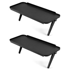 QWORK Set of 2 TV Top Shelves, Screen Top Shelf, Plastic, 120 x 310 mm, for TV Box, Router, Camera, Game Box, Remote Control