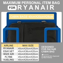 CNMTCCO Ryanair Hand Luggage 40 x 20 x 25 Travel Backpack Small Laptop Backpack 20L Hand Luggage Aeroplane Bag 14 Inch Laptop Backpack for Men Women Black