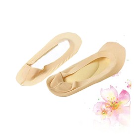 Healeved 1 Pair Low Cut Padded Cushion Socks for Arch Support Non Slip Boat Socks Bright Skin Color Breathable with Massaging Cushion for Comfort and Relief