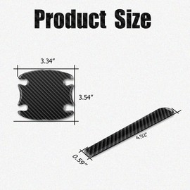 DWARFOO 8 PCS Carbon Fiber Car Door Handle Stickers Protector, Door Handle Carbon Fiber Anti-Scratches Protective Films, Car Door Handle Cup Protector Films, Universal for All Cars