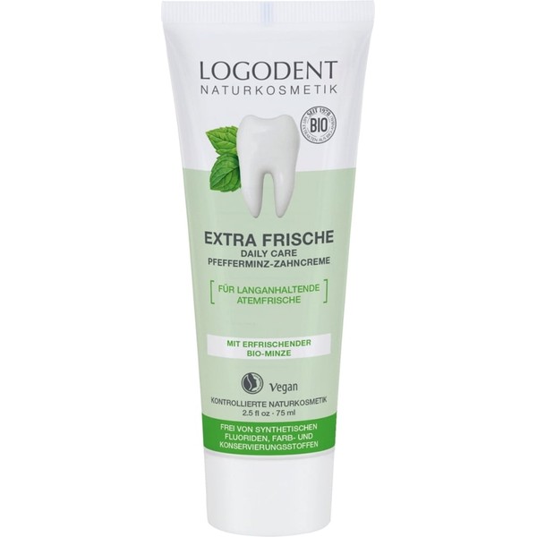 LOGONA Extra Freshness daily care Peppermint Toothpaste, 75 ml