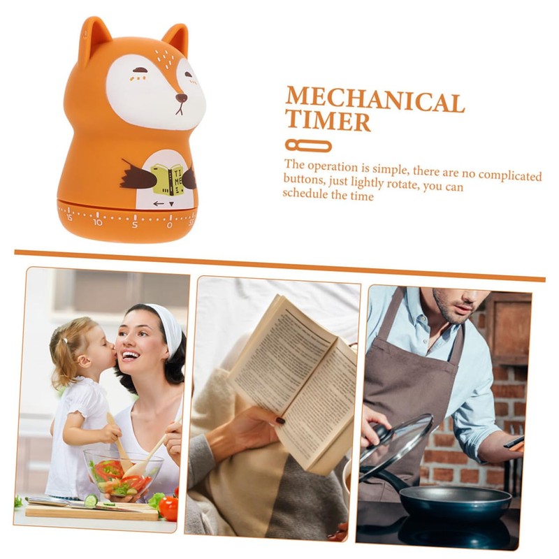 LABRIMP 2pcs Cartoon Animal Shape Mechanical Countdown Timer Cute Timer