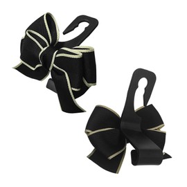 Ohleats 2 PCS Car Seat Headrest Hook, Cute Bow Knot Auto Seatback Hanger Storage Organizer, Vehicle Back Seat Hanging Hooks for Purse Coat Umbrella, Interior Decor Car Accessories (Black)