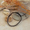 Tuscany Silver Beaded Black Friendship Rope Bracelet