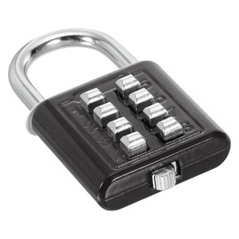 PATIKIL 8 Digit Button Combination Padlock, 4 Position Locking Mechanism Push Button Security Digital Lock for Gym Sports Locker Cabinet Toolbox, Black